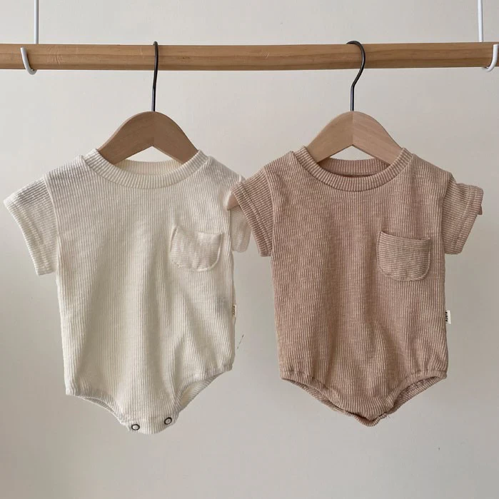 Baby Unisex Solid Color Rompers