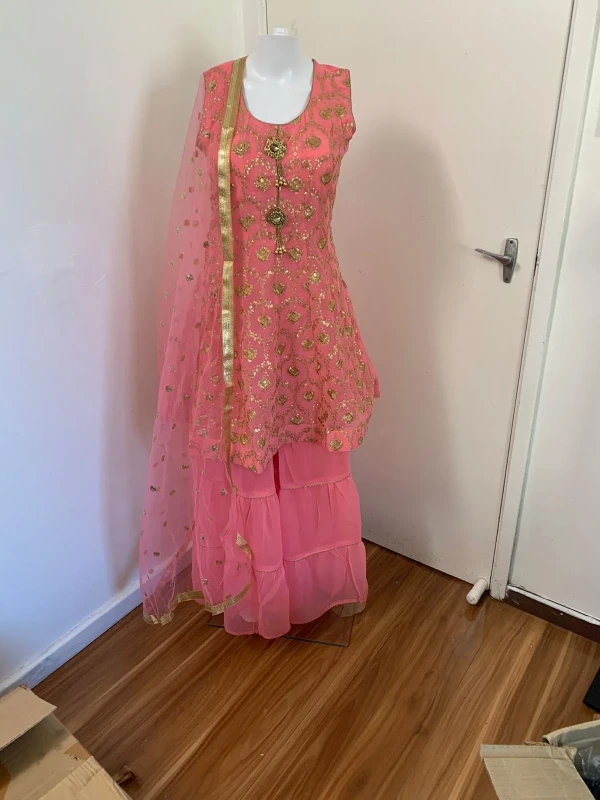 Pink Sharara suit in Georgette
