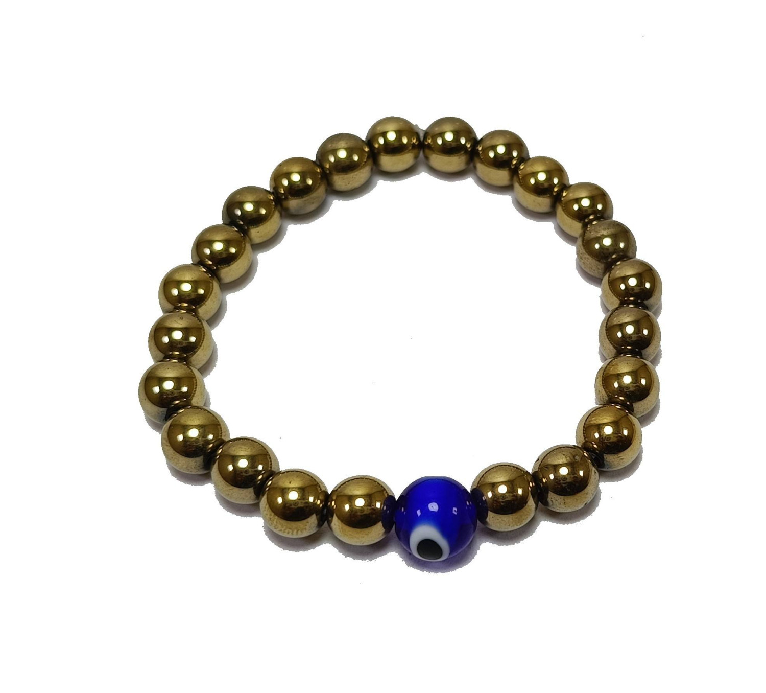 Gold Hematite Evil Eye Bracelet – Protection, Luck & Positive Energy