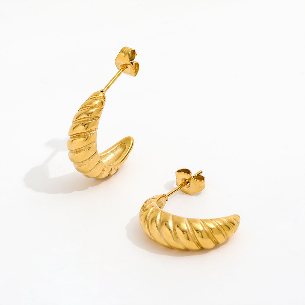 Golden Swirl Chunky Hoop Earrings – Bold Luxe Statement